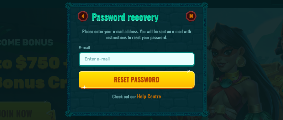 Spinanga Casino Reset Password